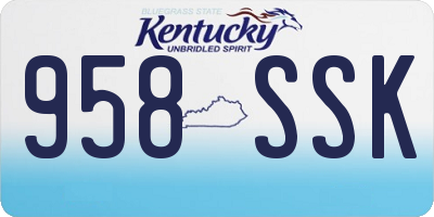 KY license plate 958SSK