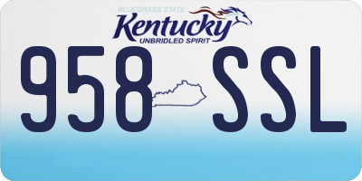 KY license plate 958SSL