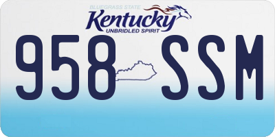 KY license plate 958SSM