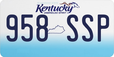 KY license plate 958SSP