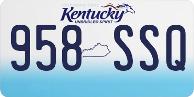 KY license plate 958SSQ