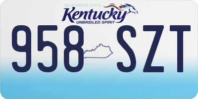 KY license plate 958SZT