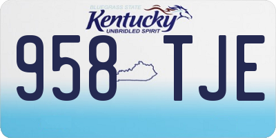 KY license plate 958TJE