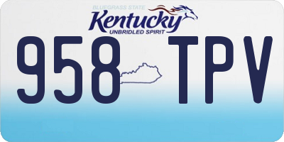 KY license plate 958TPV