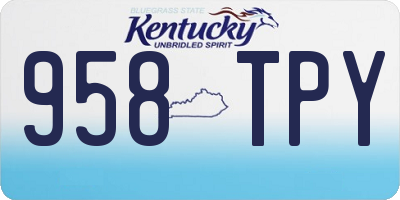KY license plate 958TPY