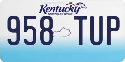 KY license plate 958TUP