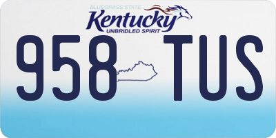 KY license plate 958TUS