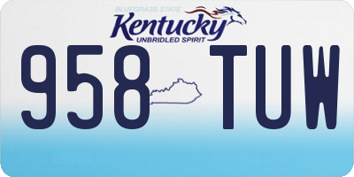 KY license plate 958TUW