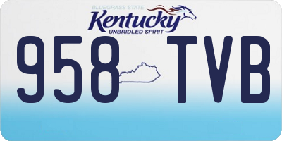 KY license plate 958TVB