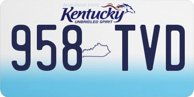 KY license plate 958TVD