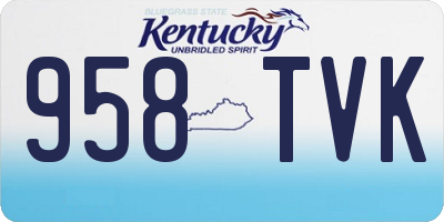 KY license plate 958TVK