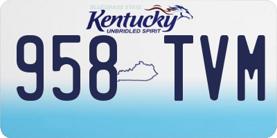 KY license plate 958TVM