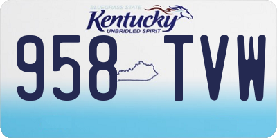 KY license plate 958TVW