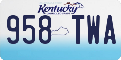 KY license plate 958TWA