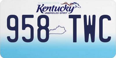 KY license plate 958TWC