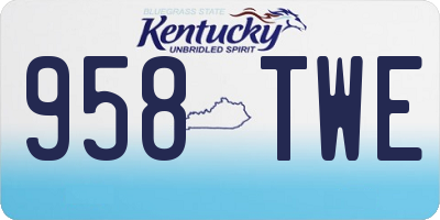KY license plate 958TWE