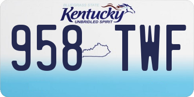 KY license plate 958TWF