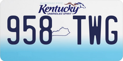 KY license plate 958TWG
