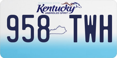 KY license plate 958TWH