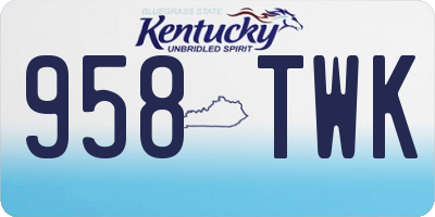KY license plate 958TWK