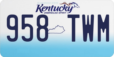KY license plate 958TWM
