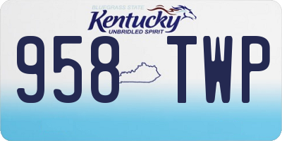KY license plate 958TWP