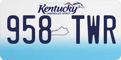 KY license plate 958TWR