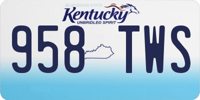 KY license plate 958TWS
