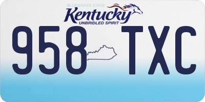 KY license plate 958TXC