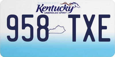KY license plate 958TXE
