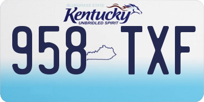 KY license plate 958TXF