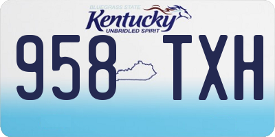 KY license plate 958TXH