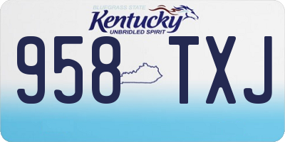 KY license plate 958TXJ