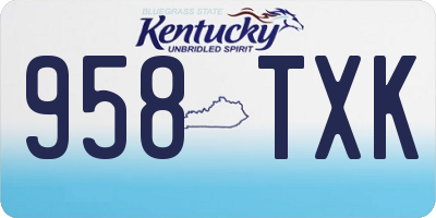 KY license plate 958TXK