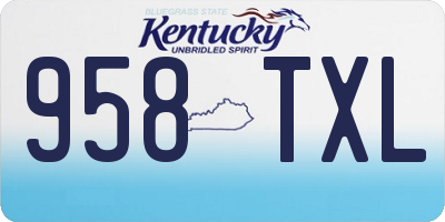 KY license plate 958TXL