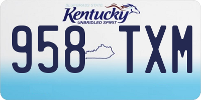 KY license plate 958TXM