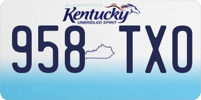 KY license plate 958TXO