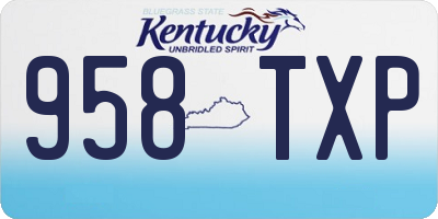 KY license plate 958TXP