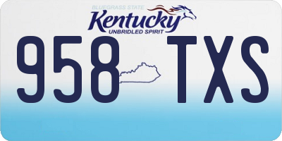 KY license plate 958TXS