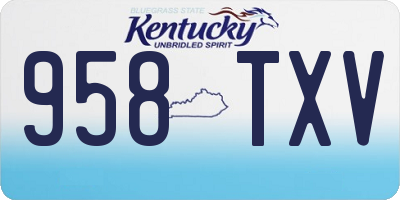 KY license plate 958TXV