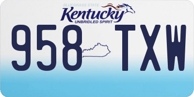 KY license plate 958TXW
