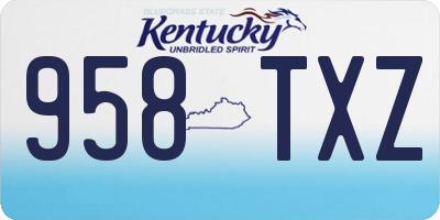 KY license plate 958TXZ