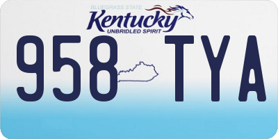 KY license plate 958TYA