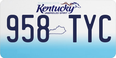 KY license plate 958TYC