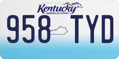 KY license plate 958TYD