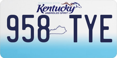KY license plate 958TYE