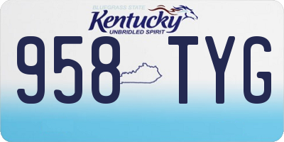 KY license plate 958TYG