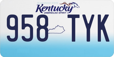KY license plate 958TYK
