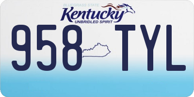 KY license plate 958TYL