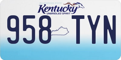 KY license plate 958TYN